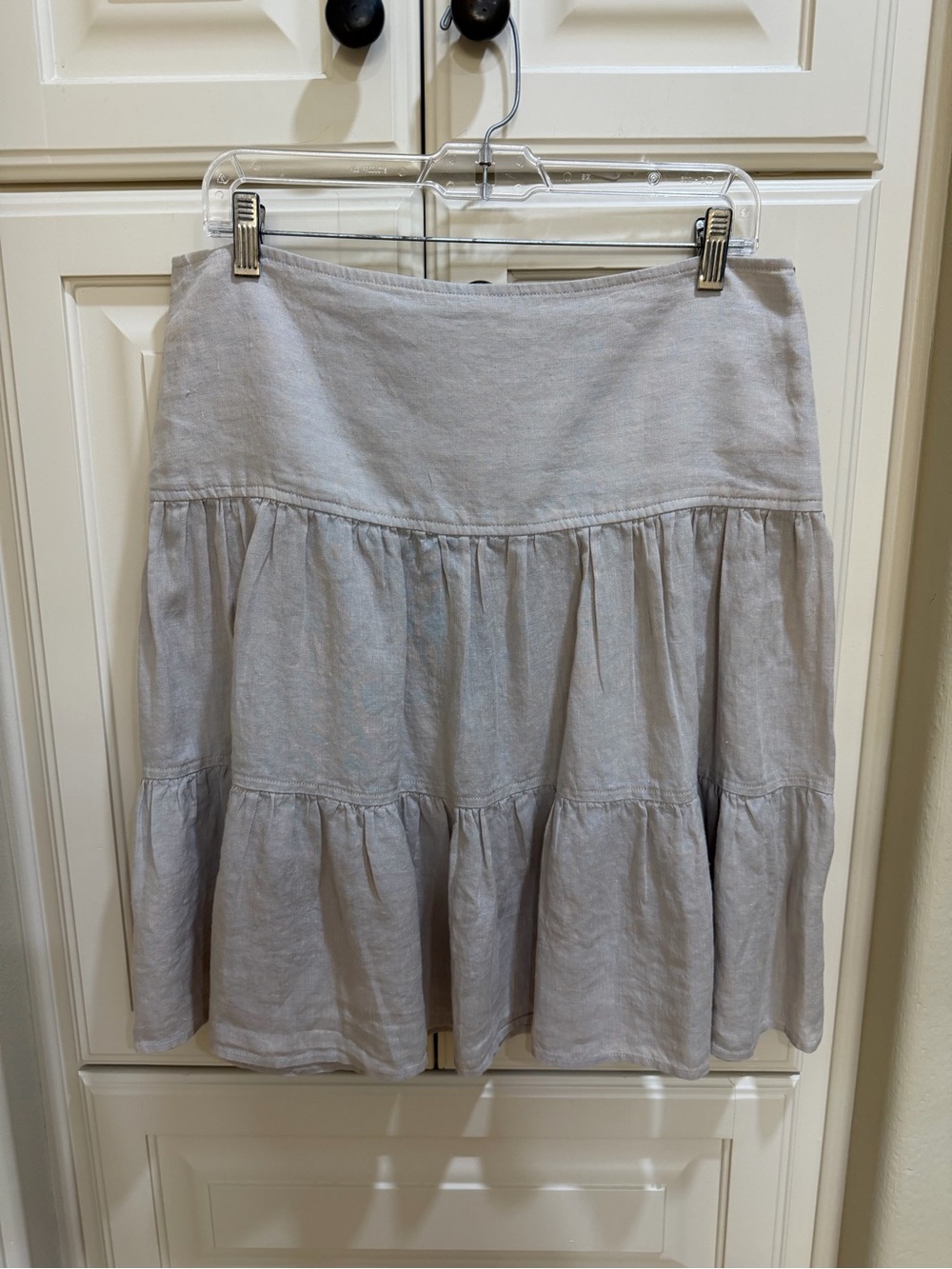 Finley Beige Tiered Linen Skirt